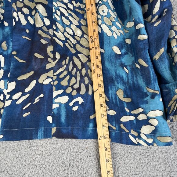 Coldwater Creek Jacket Womens PXL Petite Blue Linen Blend One Button Coat - Picture 7 of 10